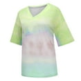 thumbnail image 4 of ZyeKqe Tie-Dye Tops for Women Short Sleeve Shirts Casual V Neck T Shirts Loose Fitting Summer Tees, 4 of 5