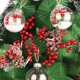 thumbnail image 4 of 20 racimos de ramas de bayas artificiales, ramas de bayas rojas, ramas artificiales de bayas rojas navideñas de pulpa roja, 4 of 5