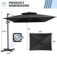 thumbnail image 6 of Crestlive Products 9 ft x 11 ft Rectangle Outdoor Patio Umbrella Cantilever, 360° Rotation, Outdoor Large Offset Umbrella for Patio, Pool, Deck, Black, 6 of 9