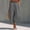 Gray women cotton linen capri pants a1, variant on Cagogo Women's Cotton Linen Wide Leg Capri Pants High Waisted Loose Casual Plus Size Palazzo Trousers with Pockets Solid Harem Pants Travel Beach Work Lounge, Khaki M