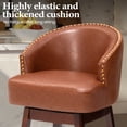 thumbnail image 3 of Pellebant Counter Height Bar Stools Set of 2 With Back and Footrest, Metal Frame,Brown, 3 of 8