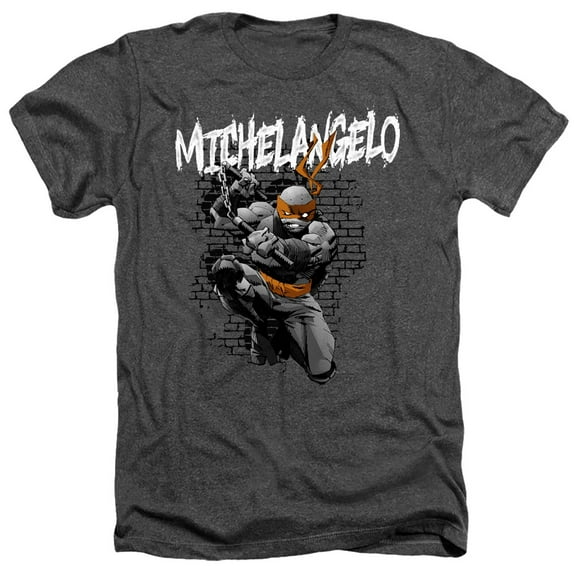 TMNT Teenage Mutant Ninja Turtles Unisex Adult Heather T Shirt