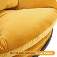 thumbnail image 3 of Mcombo Swivel Papasan Chairs, Gas Lift Cozy Chair with Height Adjustment, Velvet Rocking Saucer Chair for Living Room Bedroom HQ405(Yellow), 3 of 9