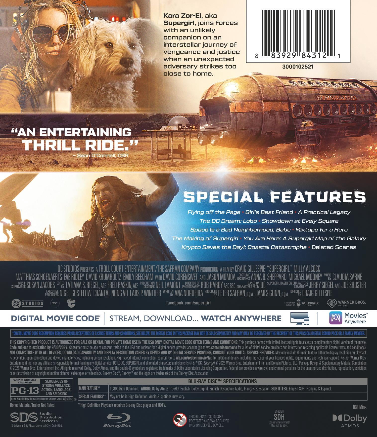 Supergirl (2026) (Blu-ray + Digital Copy), Science Fiction, Warner Bros.