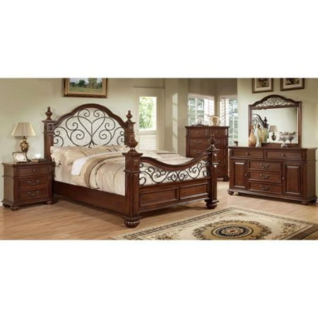 Furniture Of America Barath 4 Piece Antique Dark Oak Bedroom Set