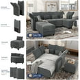 thumbnail image 4 of LLappuil Modular Sectional Sofa, 9 Seat Modular Sectional Sofa with 3 Storage Corner Seat, 25.6“ Seat Deep Sofa Gray, 4 of 6