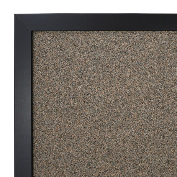 Office Depot® Brand Non-Magnetic Cork Bulletin Board, 18" x 24", Black Finish Frame