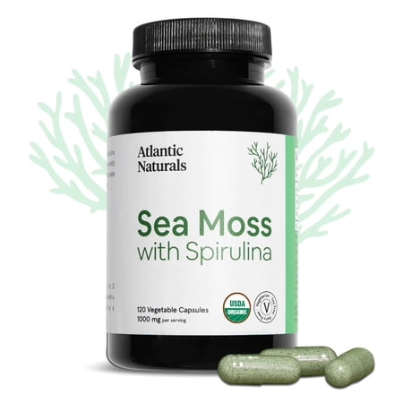 Organic Sea Moss with Spirulina Capsules | Vegan 1000mg