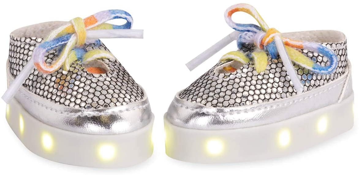 Glitter Girls by Battat Lucky Silver Lightup Shoes with Rainbow