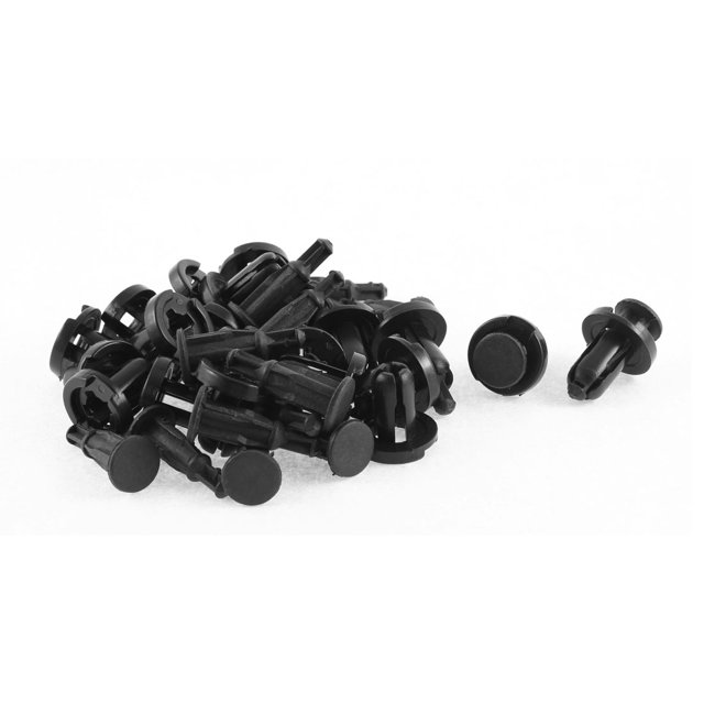 20Pcs Negro Remache de Vehículo Revestimiento Alfombra 26mm Clip 12mm Agujero Unique Bargains Remache de plástico