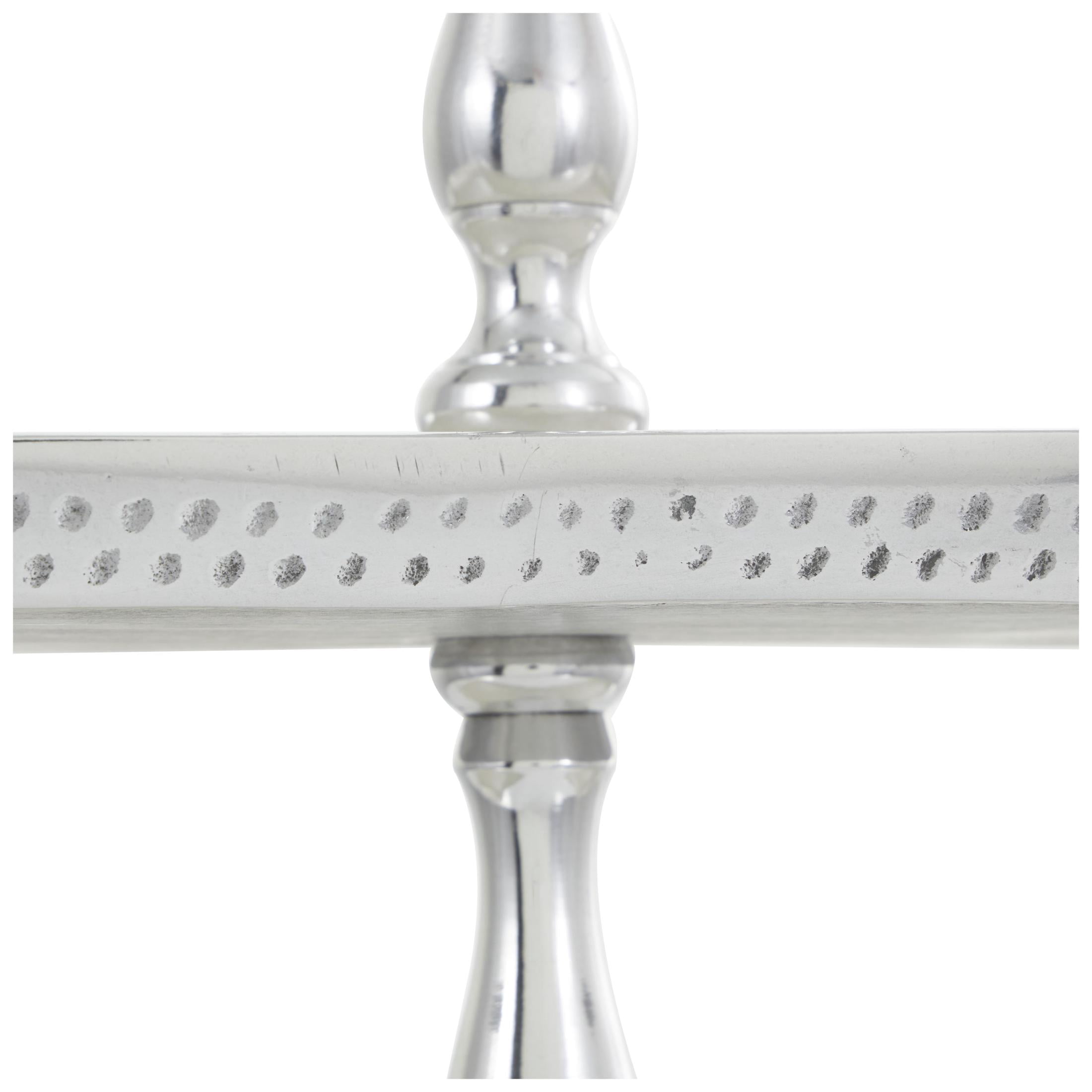 DecMode 18" x 19" Silver Aluminum Metal 3 Tiered Server, 1-Piece