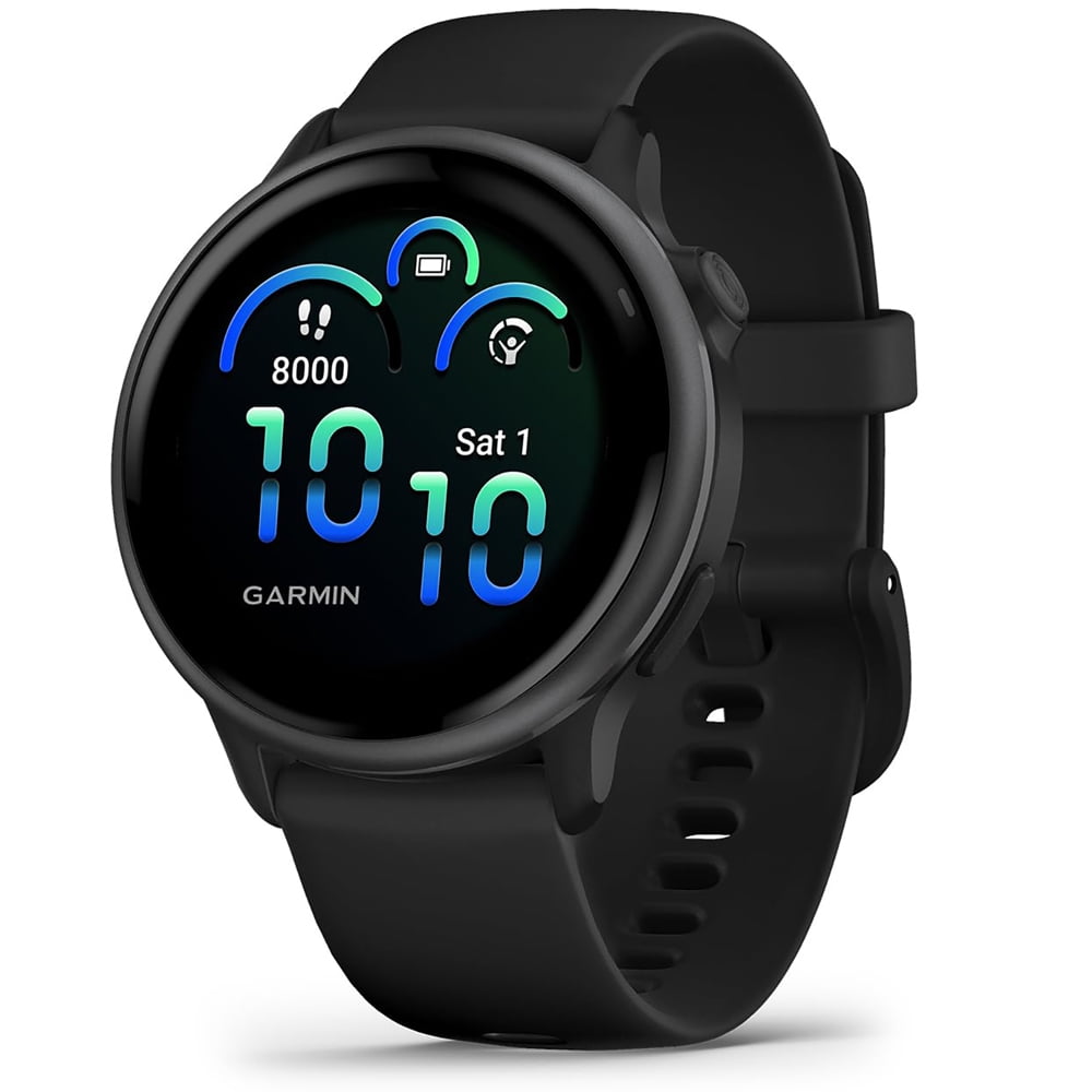 Garmin 010-02985-00 VIVOACTIVE 6 Health & Fitness GPS Smartwatch, Black with Silicone Band Bundle with 2 Year Extended Warranty, Deco Essentials Silicone Dust Covers & 2x Screen Protector