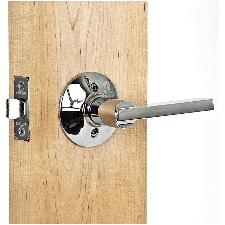 Maniglia Per Porta Interna Schlage Latitude F10 LAT 619 - Satin Nickel, Funzione Passaggio