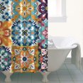 thumbnail image 4 of Blue Boho Bohemia Floral Geometric Pattern Shower Curtain 36"x72" ,Bathroom Decorative Shower Curtains Set with 12 Hooks,Modern Waterproof Washable Shower Curtain, 4 of 6