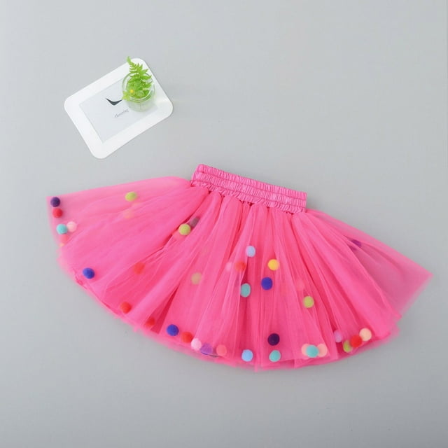HUITKMM Robe Tutu pour Filles Jupe Tutu Filles Jupon Tutu Jupe Tutu Courte Jupe Tutu pour Enfants Jupe Tutu pour Enfants Jupe à Pompons Tutu Filles Jupe Tutu de Carnaval 3-4 Ans