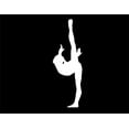 thumbnail image 1 of ND117W Gymnast Balancing On One Leg Decal Sticker | 5.5-Inches By 1.8-Inches | Car, Truck Van SUV Laptop Macbook Decal | White Vinyl, 1 of 1