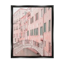 Stupell Industries City Canal Bridge Photography Town & City Photography Black Floater Framed Art Print Wall Art