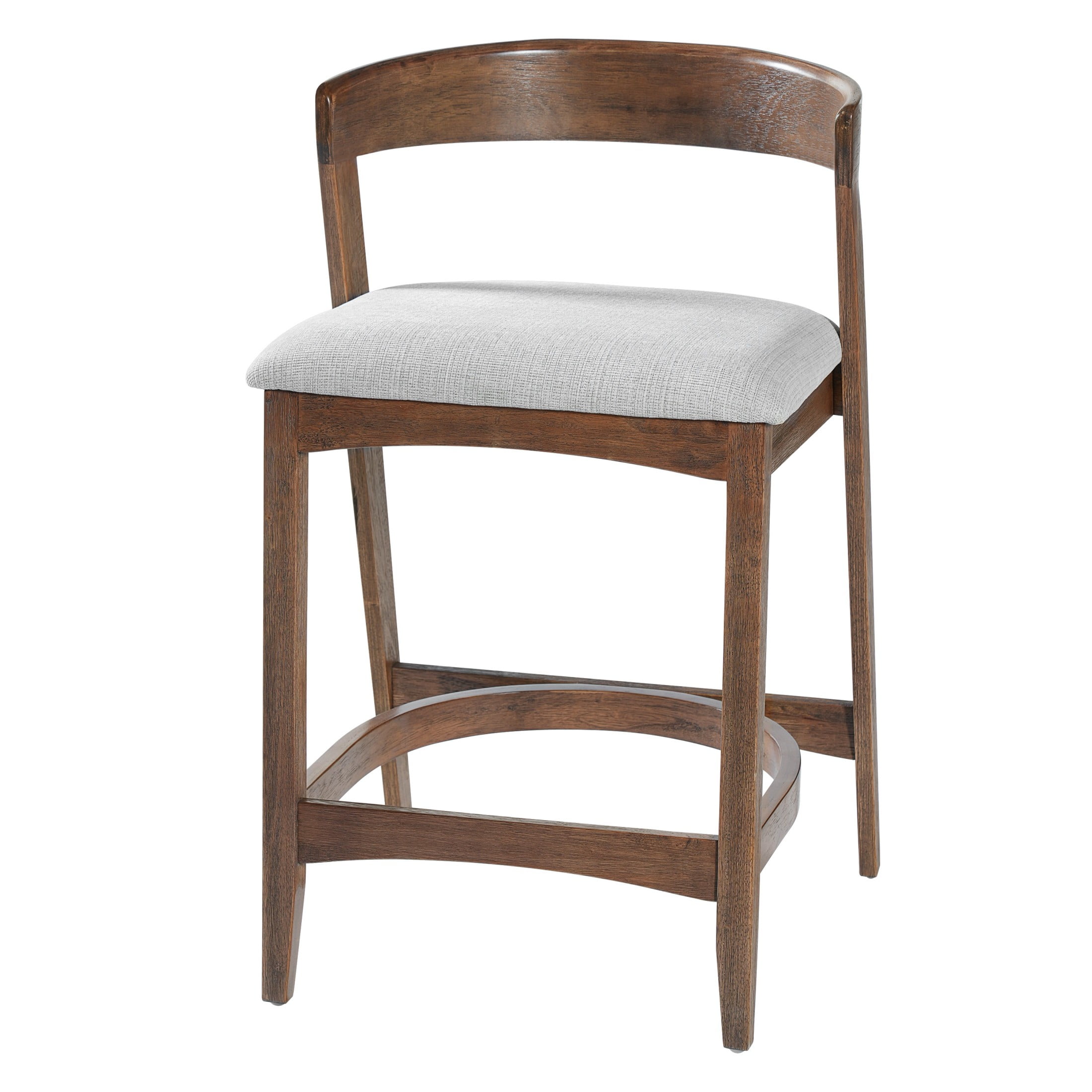 Christopher Knight Home 26" Seat Height Wooden Bar Stools, Upholstered Counter Stools for Kitchen Island, Walnut, Set of 2