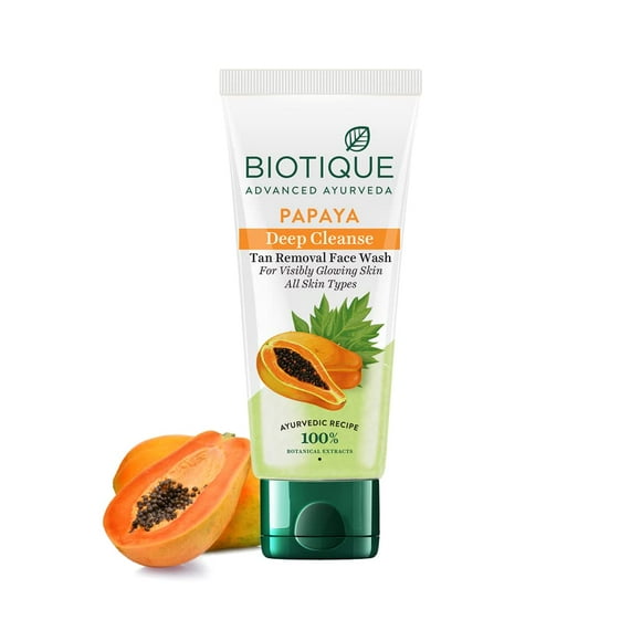 Biotique Papaya Deep Cleanse Natural Face Wash Visibly Glow Skin Facewash 150Ml