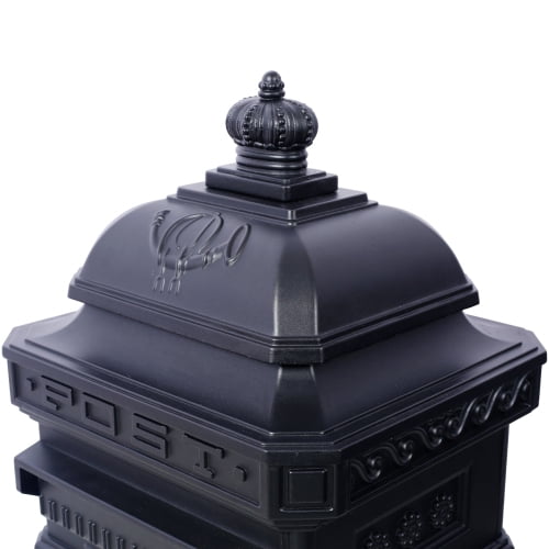 Mailboxs Mailboxes Residential The Court Large-Capacity Letter Box, Garden Floor Safety Mailbox, Outdoor Rainproof Postbox Statue ,black