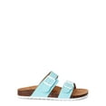 thumbnail image 2 of Time and Tru Women's Two-Band Footbed Slides, 2 of 6