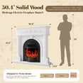 thumbnail image 2 of BOSHIRO 50” Electric Fireplace with Mantel, Solid Wood Roman Column TV Stand with Birdcage Heater Insert, Fireplace for Living Room, Bedroom & Entryway, 2 of 8