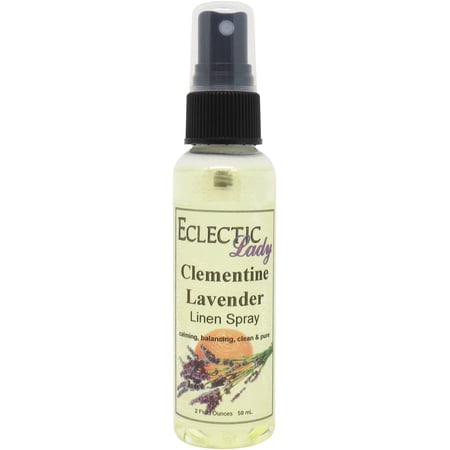 Clementine Lavender Linen Spray (Double Strength), 2 ounces - Eclectic Lady Sheet and Linen Spray - No Artificial Colors, Parabens, or Preservatives - Long-Lasting Scent for Bed, Fabric & Pillow