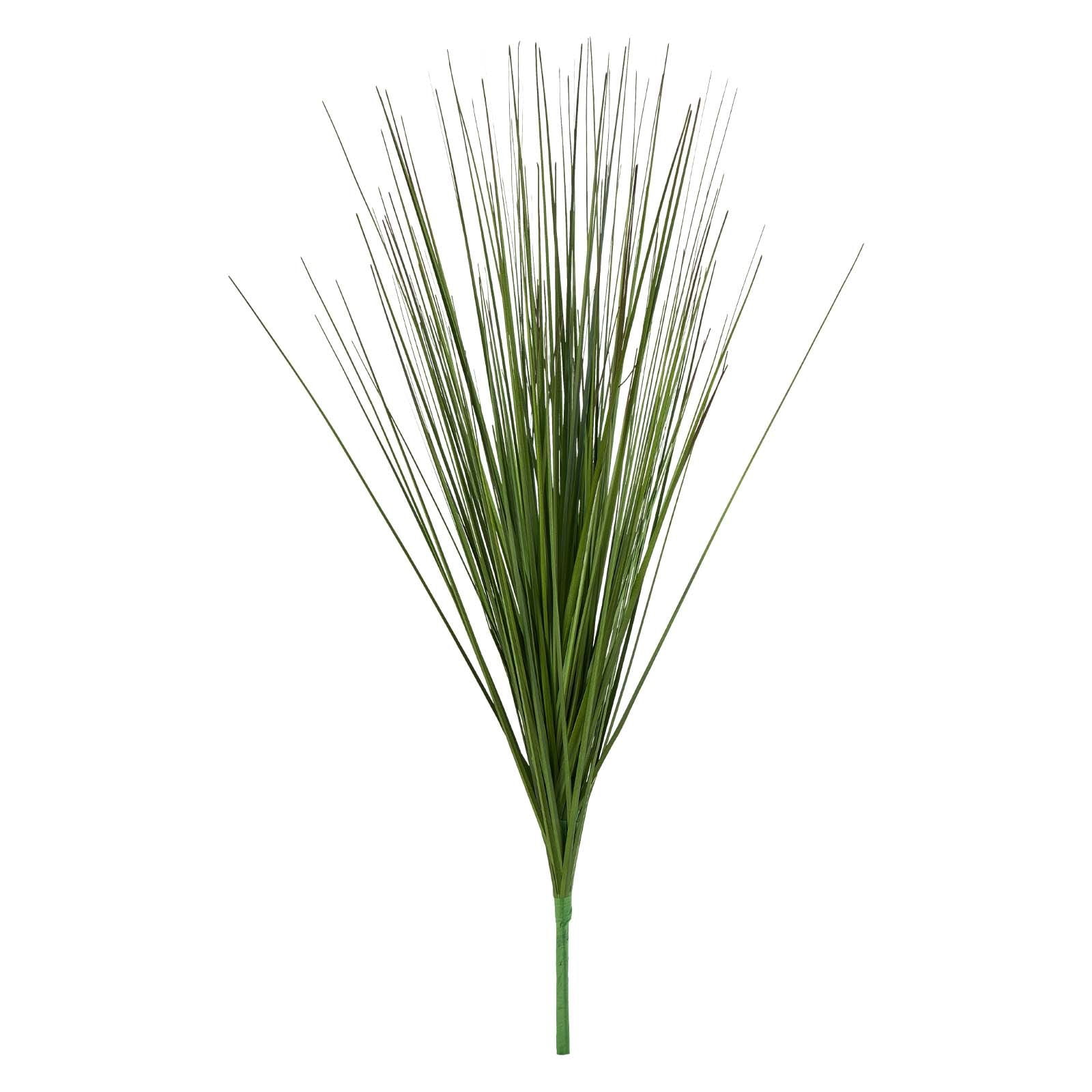 Artificial Onion Grass 8-Pack, 27 Inch Tall PVC Plants with 8 Stems Each, Lifelike Texture, No Watering Needed, Indoor Outdoor Decor for Home Garden Office