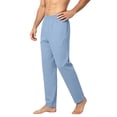 thumbnail image 7 of ZACPNCV Men Solid Straight Leg Pants Elastic Waist Loose Fit Work Trousers with Pockets Casual Straight Leg Sleep Pants for Home, Yoga, Sports Light Blue, 7 of 7