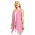 thumbnail image 3 of Made by Johnny Women's Lightweight Sleeveless Draped Open Cardigan L PINK, 3 of 6
