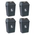 thumbnail image 1 of Morcte 4-Pack 13 Gallon Kitchen Trash Can with Swing Lid, Plastic Kitchen Garbage Can, Gray, 1 of 7