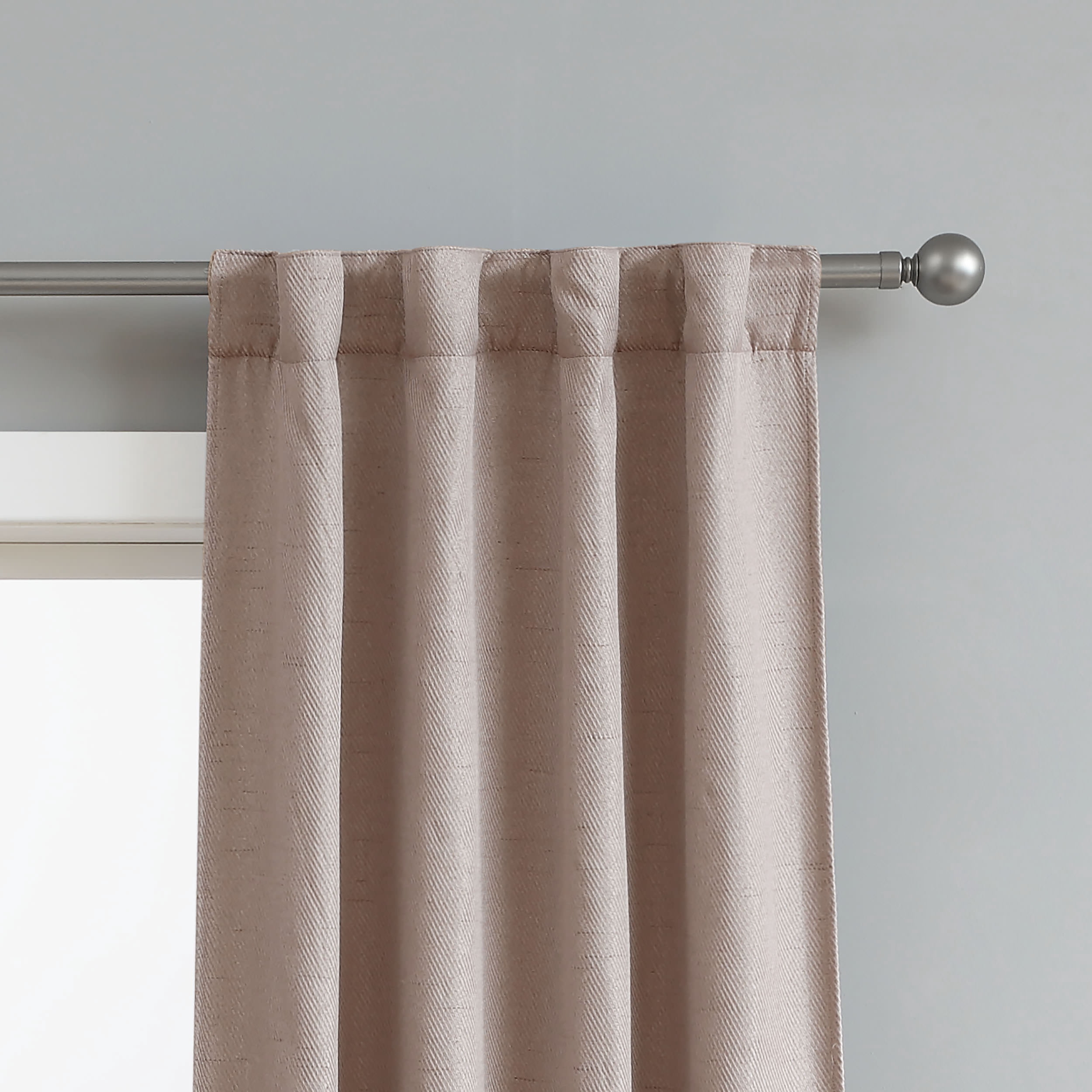 bella luna astrid thermal room darkening backtab 76x84 window curtain pair, rose smoke