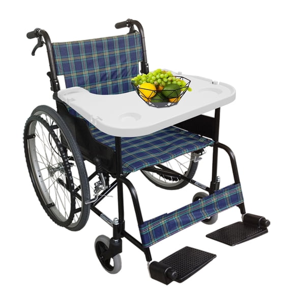 Miumaeov Wheelchair Table Board  with Cup Holder & Hooks Wheelchair Lap Tray For Eating Reading 22.83x20.87in