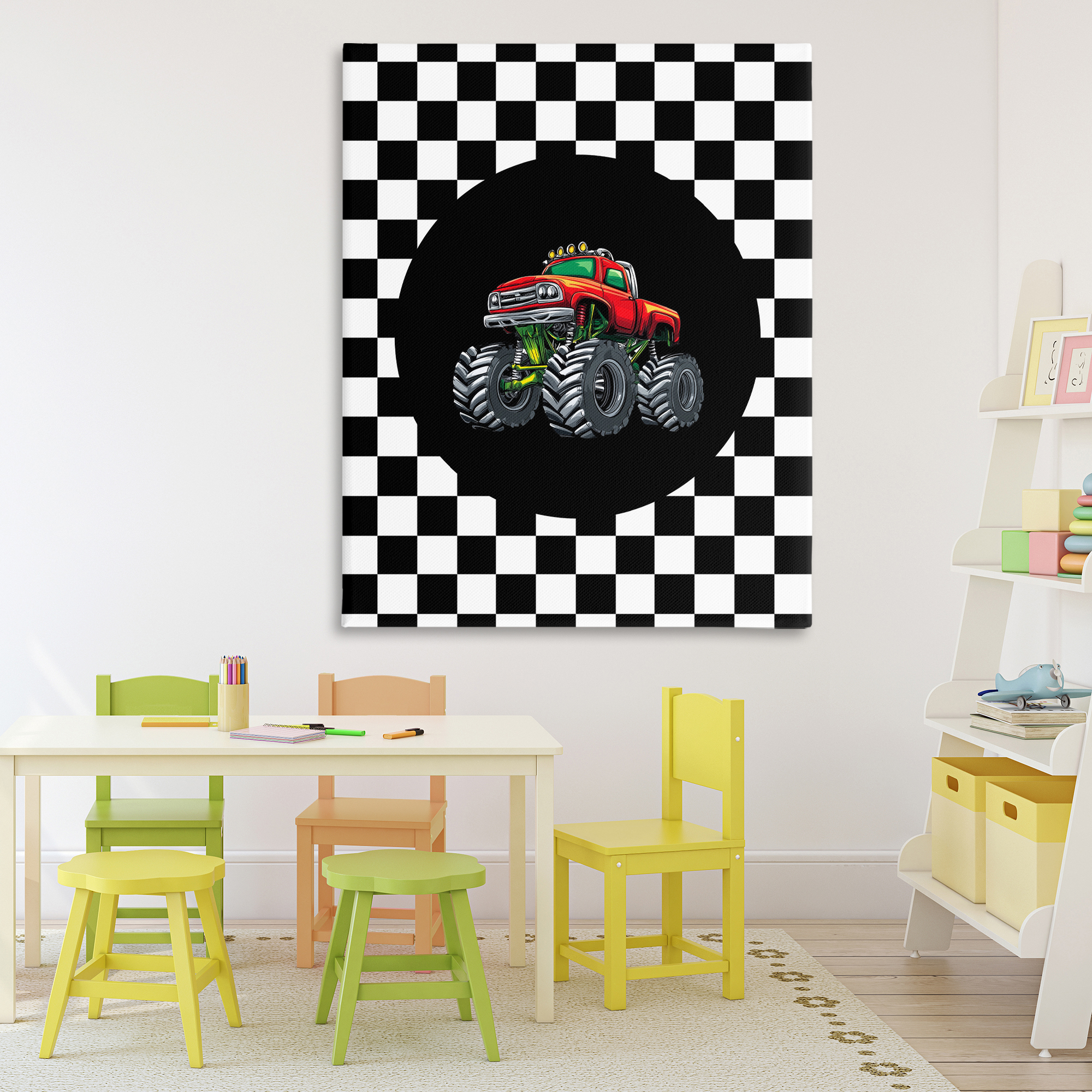 Monster Truck Dude Canvas Wall Art, design by Kim Allen