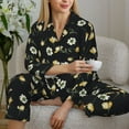thumbnail image 6 of Yiaed Daisy Print Pajamas Women's Long Sleeve Sleepwear Soft Button Down Loungewear Pjs Lounge Set Nightwear Womens Pajama Pants-X-Large, 6 of 7