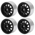thumbnail image 2 of Graflsoa Universal RC Model Crawler 2.2" Aluminum Alloy Wheel Rims, 10-Hole Triangle Design, Black (Set of 4) for Enhanced Tire Support, 2 of 6