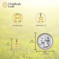 thumbnail image 3 of 14K Yellow Gold Fine Mini Dangling Initial A-Z Charm 1/2" Pendant - Letter H, 3 of 5