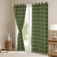 thumbnail image 3 of Homewish Vintage Rectangle Plaid Black Out Curtains, Stripes Ombre Curtains Pack of 2 (42x63 Each), Green Abstract Artwork Bedroom Curtains, Window Curtains Decor, 3 of 6