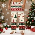 thumbnail image 2 of Havenre Christmas Men's Pajama Bottoms Drawstring Plaid Pajamas Pants Cute Xmas Tree/Santa/Snowflake Printed Loose Soft Long Lounge Woven Pj Sleep Pant with Pockets White L, 2 of 4