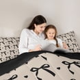 thumbnail image 4 of Erosebridal Black Coquette Bowknot Kids Queen Comforter Set,Cute Loves Pattern Bedding Comforter Set For Girls,Reversible black,3pcs, 4 of 7