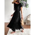 thumbnail image 6 of NAYTOAO Women's Pleated Lined Maxi Dress Flutter Sleeve Front Slit Cocktail Wedding Guest Dress, 6 of 7