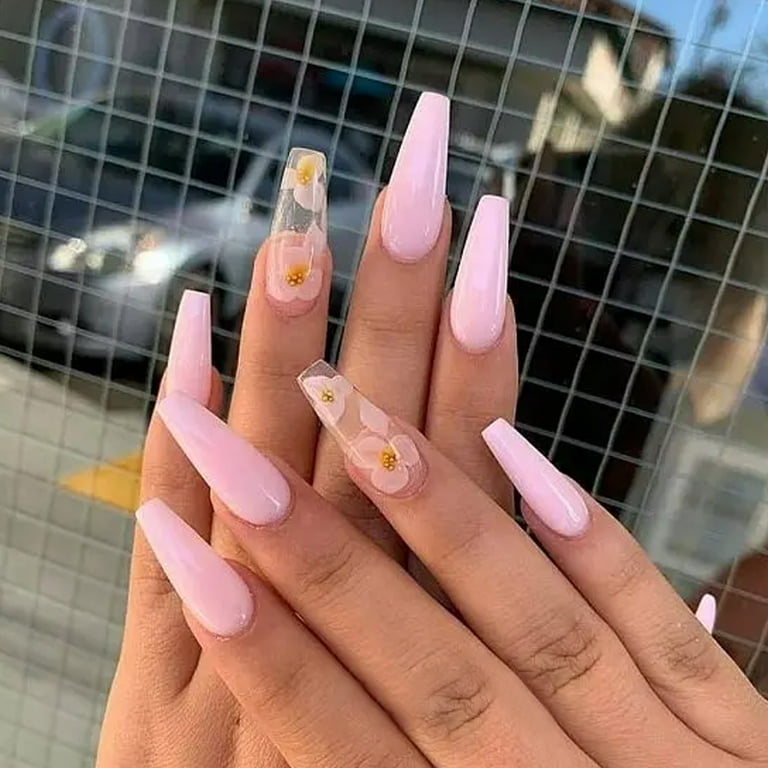 NIUREDLTD Nail 240 Pieces Boxed European And American French Nails Long Denim Nails Nails Pure Handmade Nails Wearing Nail Pieces Practice DIY Nail