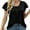 Black, variant on Pincandy Plus Size Wome Fold Sleeve Printed Round-Neck Tunic Tops Loose Fit Short Sleeve Shirts Crew Neck Summer Casual Tops,Black,S