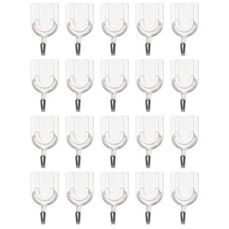 

Adhesive Hook 20PCS White PlasticShaped Damage-Free Hanging Wall Hooks