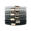 Kitsch Perfect Ponytail Holder, Elastic Hair Ties, Rubberbands, 8 Pcs (Silver)