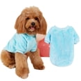 thumbnail image 2 of All Seasons Dog Blouse Plush Pet Apparel Two-Legged Shirt for 2-16 Lbs Solid Color Pullover and Vest for Outdoor Travel, Sky Blue Size XL, 2 of 4