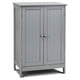 thumbnail image 1 of 2 Pack Freestanding Storage Cabinets with Double Doors and Shelves, Living Room Bathroom Wooden Storage Cabinet, Gray,Negro, 1 of 4