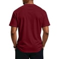 thumbnail image 5 of WULMLEO Men's Soft Cotton Henley Tees Three Button Notch Neck Short Sleeve Breathable Casual Walking T-Shirts Wine L, 5 of 6