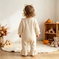 thumbnail image 5 of mgoYE Thanksgiving Baby Girl Outfit Newborn Ruffle Romper with Headband Set Long Sleeve One Piece Jumpsuit Fall Harvest Clothes, 5 of 6
