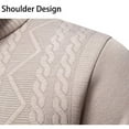 thumbnail image 6 of ZCFZJW Men's Quarter Zip Sweater Mock Neck Long Sleeve Pullover Lightweight Cozy Cable Knit Jumper Sweater Classic Casual Fisherman Sweaters Beige M, 6 of 10